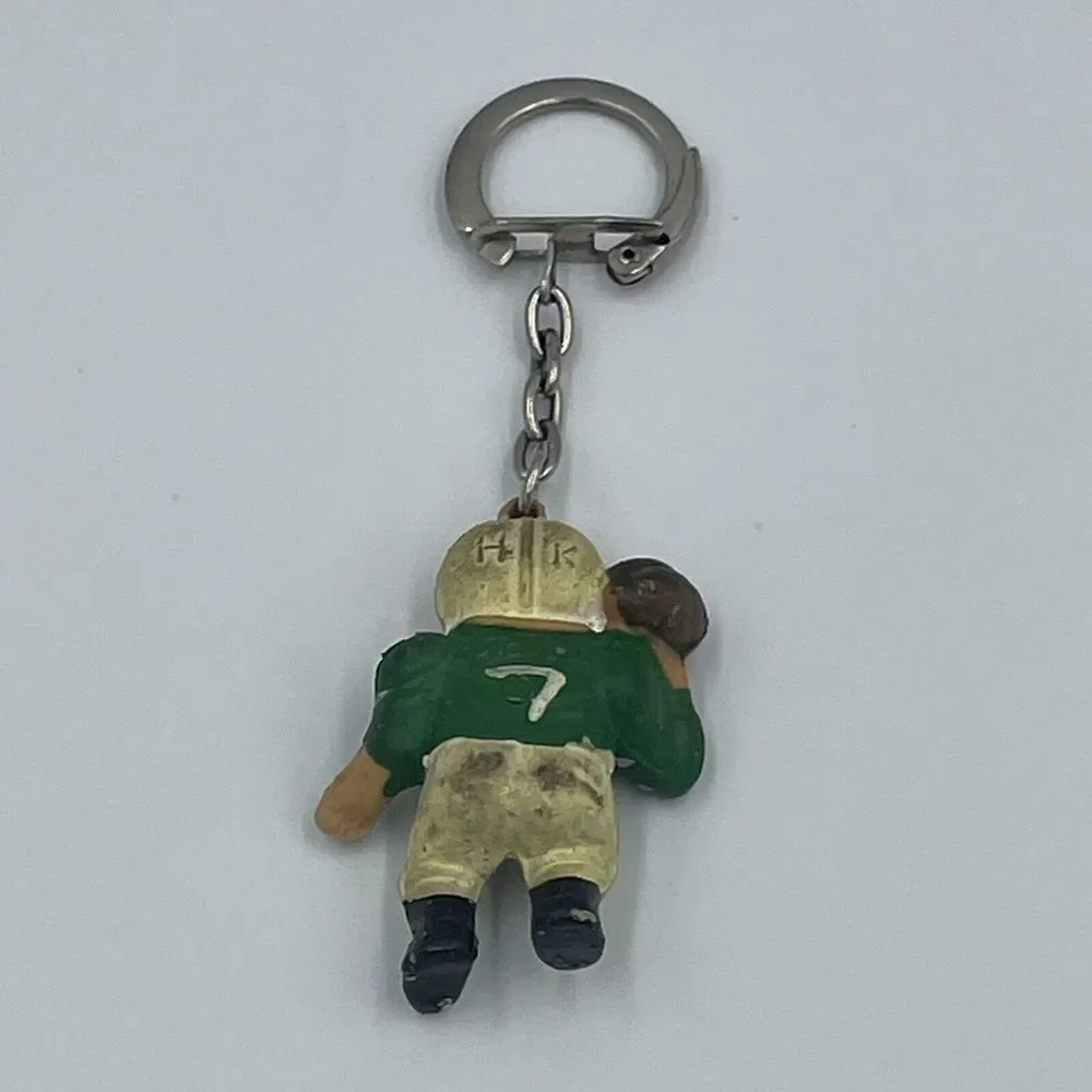 QB Football Player FOB Keychain HONG KONG Green‎ (Packers?) Vintage No. 7